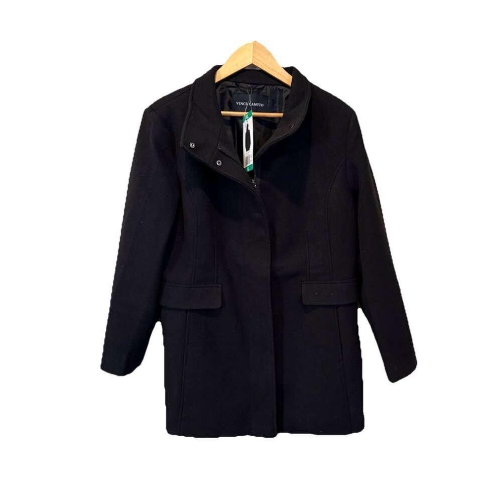 Vince Camuto Full-Zip Coat Jacket Womens Size XL Black Long Sleeve NEW Peacoat